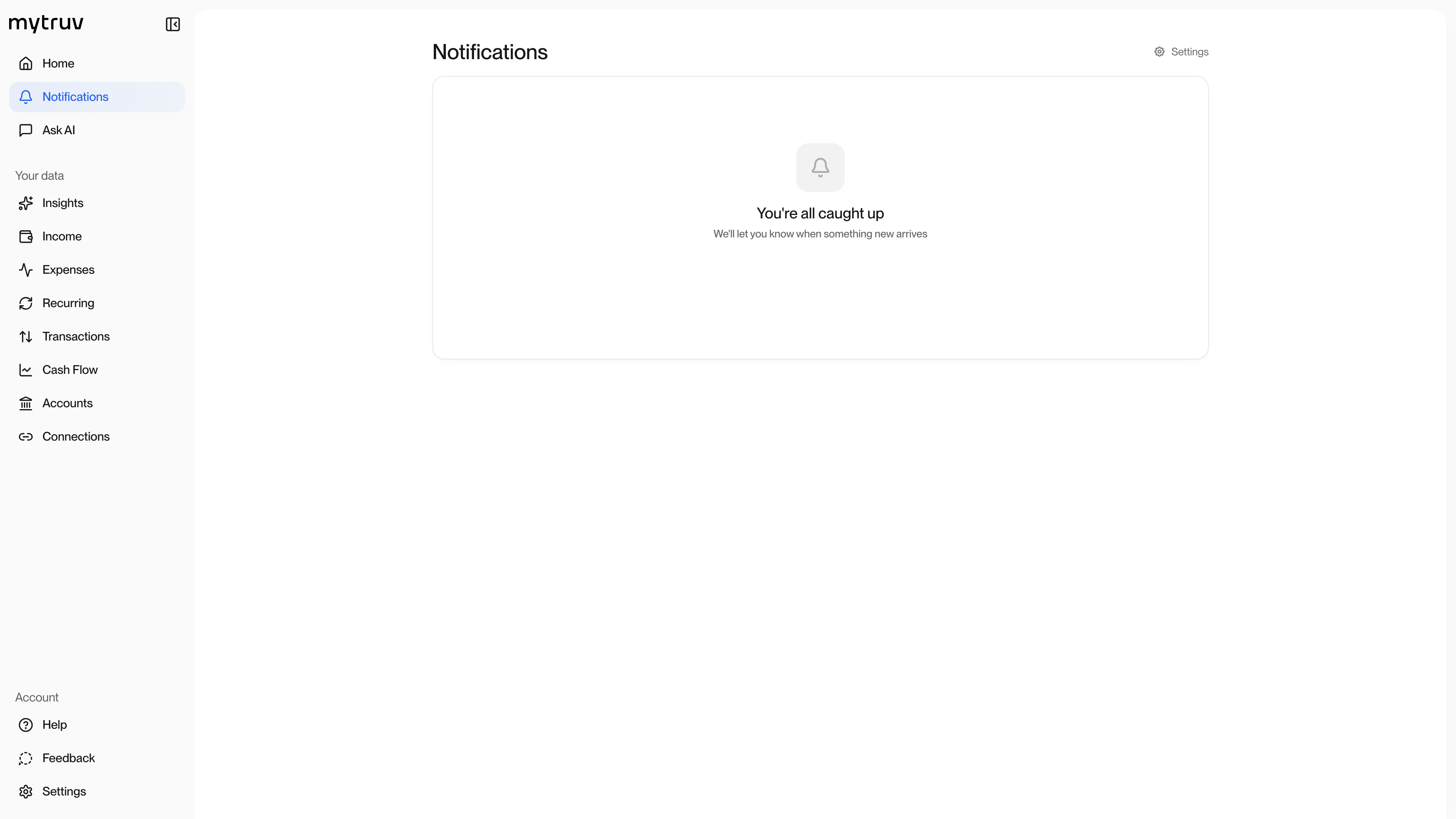 Notifications screen
